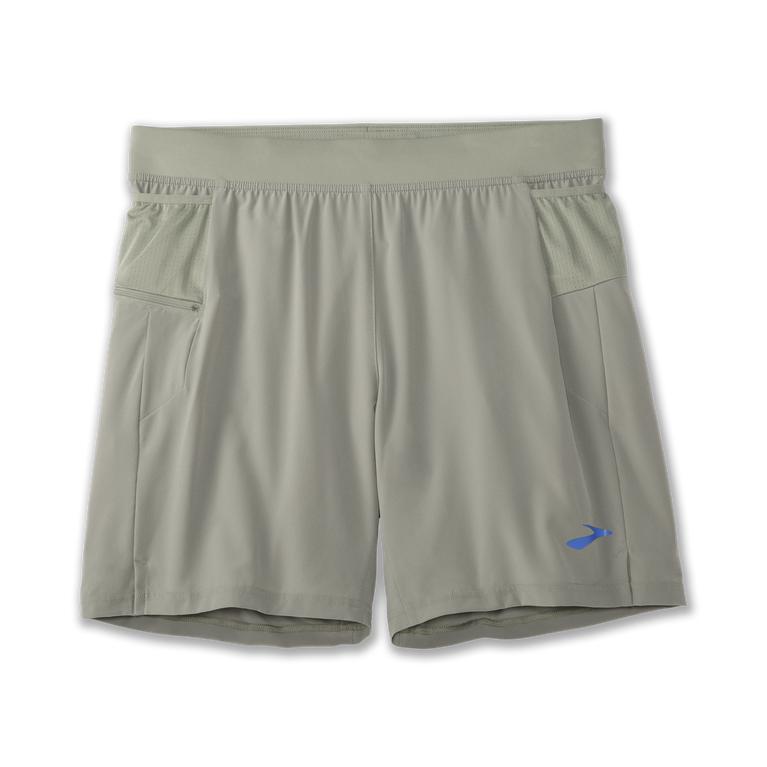 Brooks Sherpa 7 2-In-1 - Mens Running Shorts - Shadow/Lightgrey (63425NIBW)